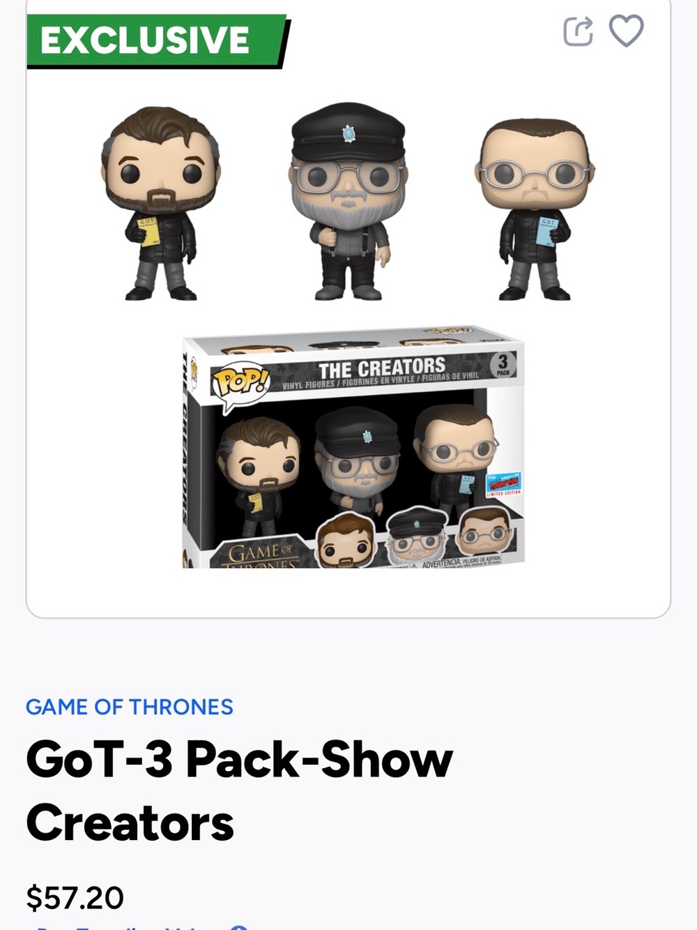 Funko Pop! Game of Thrones The Creators 3-Pack - 3